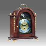 Mantel clock, Art.321/1 Walnut with moon-phase dial - Westminster melody with on rod gong